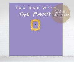 the one with the party backdrop is purple and has an image of a gold frame on it