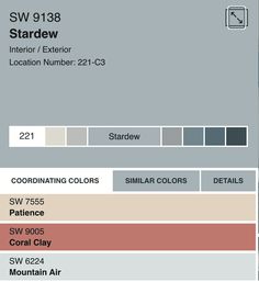 an image of the interior and exterior paint colors in this color scheme, which includes different shades