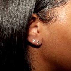 Small initial post earring. Available in gold and silver. Item Specifics Material: 925 Sterling Silver Water Resistant: YES Initial Earrings Studs, Silver Water, Initial Earrings, Earrings Studs, Stud Earring, Gold And Silver, Post Earrings, Diamond Earrings, Initials