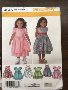 the sewing pattern for this girls'dress is easy to sew