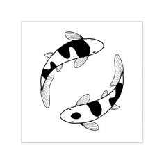 two black and white koi fish in a circle with the word mr and mrs on it