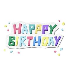 the words happy birthday written in multicolored letters