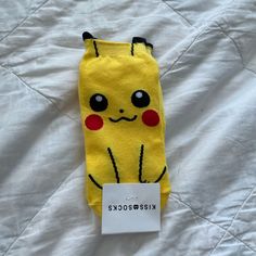 Nwt: Pikachu Socks Casual Yellow Socks For Stocking Stuffers, Pokemon Slippers, Pikachu Clothes, Cheap Funny Yellow Socks, Pokemon Socks, Cheap Novelty Yellow Socks, Pikachu, Socks, Yellow