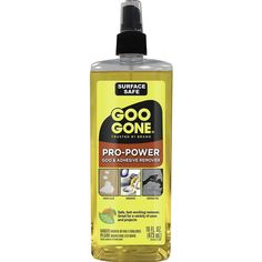 a bottle of goo gone pro - power cleaner on a white background with black cap