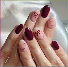 Elegant Bow Nail Art Ideas for Short Nails During Summer Bow Nail Art, Retro Nails, Hello Nails, Hippie Nails, Simple Gel Nails, Minimal Nails, Pretty Gel Nails, Red Nail, Types Of Nails