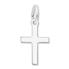 This cross charm is a beautiful symbol of faith and is styled in polished sterling silver. The charm is from the Rembrandt Charms® Collection. Classic Sterling Silver Cross Charm, Classic White Gold Cross Charm, Classic White Gold Cross Jewelry And Charms, Jared Jewelry, Jewelry Questions, Beautiful Symbols, Jewelry Education, Jewelry Advice, Jewelry Charms Pendants