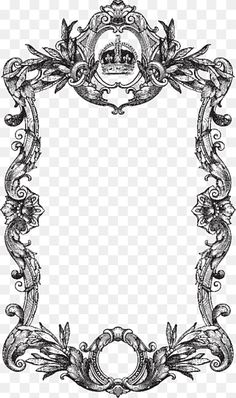 an ornate frame with scrolls and flowers on the edges, as well as a crown