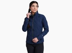 Stunnr™ Insulated Jacket in Women's Outerwear | KÜHL Clothing Insulated Jacket Women, Loft Insulation, Cozy Flannel, Clothing Co, Indigo Blue, Outerwear Women, Winter Wardrobe, Vest Jacket, Insulation