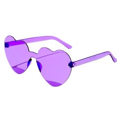 Purple Heart Shaped Rimless Sunglasses. All You Need Is Love... And These Cool Heart-Shaped Sunglasses That Help Protect Your Eyes From The Sun's Bright Rays. Keep Them Handy In Your Bag So They're Always There When You Need Them. Purple Color Frames & Lenses. Measures 5.5" W X 2.5" H. Plastic Material. Icing Brand. Brand New With Tags Attached. Shaped Sunglasses, Heart Shaped Sunglasses, Bag Ideas, Rimless Sunglasses, Purple Heart, All You Need Is Love, Goodie Bags, Plastic Material, You Bag