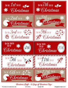 red and white christmas gift tags with snowflakes