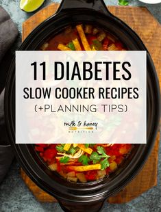 In this post we’ll briefly discuss what to look for in diabetes slow cooker recipes. Then, I’ll show you 11 of my favorite slow cooker and crockpot recipes that are perfect for people with diabetes! Best Crockpot Recipes, Low Sugar Diet, Gluten Free Dairy Free Recipes, Milk Honey, Slow Cookers, Healthy Crockpot, Dinner Recipes Crockpot, Slow Cooker Soup, Healthy Crockpot Recipes