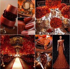 orange and brown wedding color scheme