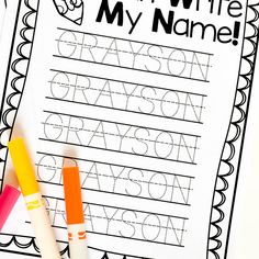 a printable worksheet for writing the name of your child's name