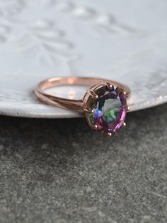 Composition : Silver (Sterling Silver 92.5%) + Premium Rose Gold Plated, Mystic TopazCountry of Origin : KOREA Mystic Topaz, Women Accessories Jewelry, Rose Gold Plates, Topaz, Jewelry Accessories, Jewelry Rings, Gold Plate, Composition, Rose Gold