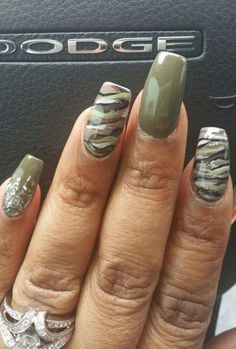 Pinstripe Nails, Army Nails, Unghie Nail Art, Country Nails, Her Nails, Nails 2020