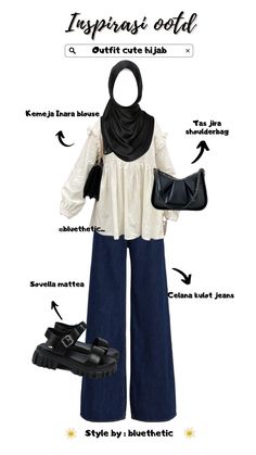 Stylish Outfits Casual, Match Outfits, Stile Hijab, Outfits Hijab, Dress Gamis, Modesty Outfits