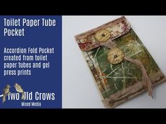 an old book with two buttons on it and the title, toilet paper tube pocket