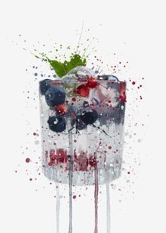 an image of a drink with berries and ice