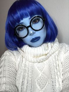 Cute Disney Halloween Costumes For Women, Colored Hair Halloween Costumes, Blue Hair Cosplay Ideas, Creative Disney Halloween Costumes, Plus Costumes For Women, Costume With Glasses Women, Characters With Blue Hair Costume, Costumes With Wigs Halloween, Costume Ideas With Blue Hair