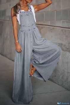 OrcaJump - Chic Square Collar Denim Jumpsuit with Backless Design - Casual Style (Vest Not Included) Jumpsuit Casual Outfit, Wide Leg Jumpsuit Casual, Jumpsuit Casual, Style Vest, Backless Design, Casual Jumpsuit, Denim Jumpsuit, Wide Leg Jumpsuit, Casual Outfit