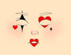 Queen If Hearts Makeup, Red Queen Makeup Alice In Wonderland, Cute Queen Of Hearts Makeup, Halloween Makeup Drawing, Easy Queen Of Hearts Makeup, Queen Hearts Makeup, Queen Of Cards Makeup, Halloween Queen Of Hearts Costume, King Of Hearts Makeup