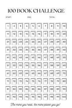 an image of a book challenge with numbers on the front and back pages, which are numbered