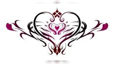 an artistic heart tattoo design on a white background