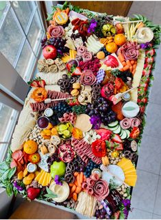 a large platter filled with lots of different types of food