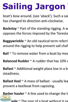 an image of sailing jargon rules