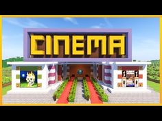 the entrance to a movie theater in minecraft