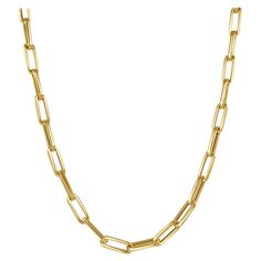 These Classic yet Trendy Paperclip Gold necklaces are a classic staple in any person's jewelry box! This 14K Yellow Gold paper-clip link chain is the perfect addition to your jewelry box. Buy one and wear it as a simple standalone with or without a pendant or pick up multiple chains of varying lengths to create a stylish stacked statement on your neckline. You really can't go wrong! -14K Yellow Gold -Made in Italy -Gold Weight 4.70 grams -11.3 x 3.9mm Each Link Measurement -Lobster Clasp -18" inch length -Gift Box Included -Ships within 1-2 Business Days Types Of Gold, Gold Link Chain, Gold Paper, Link Chain Necklace, Modern Necklaces, Gold Necklaces, Trombone, Chain Link Necklace, Link Necklace