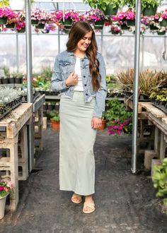 Best Christian Skirts, Casual Denim Maxi Skirt Affordable, Modest Spring Midi Skirt, Modest Skirt For Spring, Everyday Long Skirt For Spring, Modest Maxi Skirt For Spring, Spring Light Wash Long Denim Skirt, Light Wash Long Denim Skirt For Spring, Modest Long Skirt For Spring