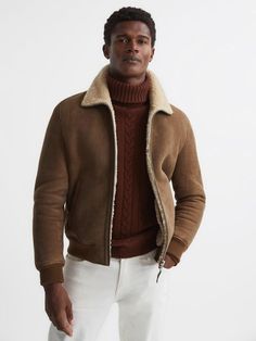 Loburn Brown Shearling Jacket Shearling Jacket Outfit, Mens Outdoor Jackets, Sheepskin Jacket, Aviator Jackets, Men's Coats & Jackets, Denim Jacket Men, Denim Jacket Women, Shearling Jacket, Leather Jacket Men