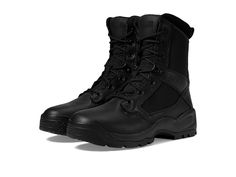 5.11 Tactical 8 ATAC 2.0 Side Zip - Women's Boots : Black 1 : Always feel secure in the ability to do your job with the lightweight, soft-toe, durable design, reliable support, and cool interior comfort of the 5.11 Tactical&amp,#174, 8 ATAC 2.0 Side Zip boot. Ideal for tactical boot for law enforcement, military, and tactical operators. 840D nylon upper with a full grain leather toe. Traditional lace-up style with sturdy fabric lace and tonal metal eyelets for a secure fit. Inside YKK zipper closure for easy on and off. Breathable tongue construction with better air flow for added comfort. Moisture-wicking textile lining offers excellent breathability. Odor Control technology in the lining offers excellent protection for a fresher foot environment. Semi-rigid heel and toe reinforcement for Cool Interior, Do Your Job, Tactical Operator, 17 Black, Side Zip Boots, Tactical Boots, Black Boots Women, Ykk Zipper, Law Enforcement