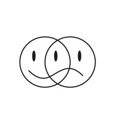 two circles with faces drawn in the middle