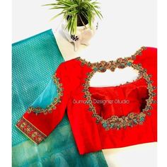 Designer Bridal Blouse, Hand Embroidery Blouse, Fashionable Saree, Fashionable Saree Blouse Designs, Salwar Designs, Silk Saree Blouse Designs, Elegant Blouse Designs, Traditional Indian Outfits, Designer Studio