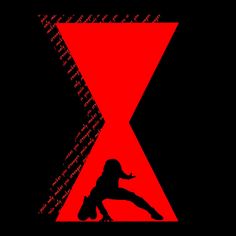 the silhouette of a woman dancing in front of a red and black background with words