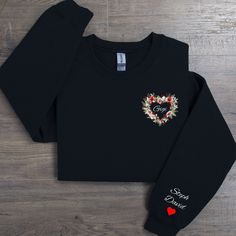 Personalized Gigi Heart Sweatshirt, Christmas Grandma Sweatshirt, Gift for Mom, Custom Mama Sweatshirt with Children Name on Sleeve *Product Details* - Made with 50% cotton and 50% polyester  - Classic fit  - Double-needle stitching at the shoulder, armhole, neck, waistband, and cuff seams  - No itchiness thanks to the gray, pearlized tear-away label.  - Made using 100% ethically grown US cotton. Gildan is also a proud member of the US Cotton Trust Protocol ensuring ethical and sustainable means of production. The blank tee's dyes are OEKO-TEX-certified dyes with low environmental impact. - Fabric blends: Heather Sport colors - 60% polyester, 40% cotton *Processing and Shipping Times* - Please allow 1-3 business days for your order to be processed and made - Standard shipping takes 3-5 day Long Sleeve T-shirt With Heart Graphic For Gift, Long Sleeve Tops With Heart Graphic For Gift, Heart Graphic Long Sleeve Top As Gift, Long Sleeve Tops With Heart Graphic As Gift, Valentine's Day Gift Top With Long Sleeves, Grandma Sweatshirt, Heart Sweatshirt, Mama Sweatshirt, Sweatshirt Christmas