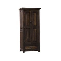 the armoire is made from wood and has two doors