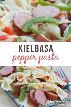 kielbasa pepper pasta with peppers and green beans