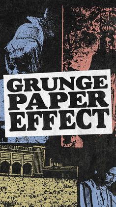 a book cover for grunge paper effect with an image of a statue in the background