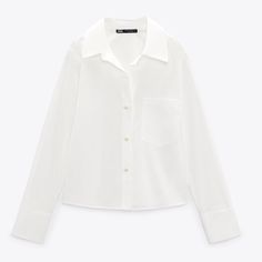 Nwt Zara Button Down Blouse With Pearl Great For Formal Occasions, Work, Or A Night Out! #Businessattire Classic White Zara Blouse, Classic Zara Tops With Buttons, White Blouse With Button Cuffs And Collared Neckline, Zara Collared Blouse With Button Closure, Zara Classic Button-up Blouse, Zara Classic Workwear Blouse, White Zara Blouse With Buttons, Classic Zara Tops With Button Cuffs, Zara Office Blouse With Button Cuffs