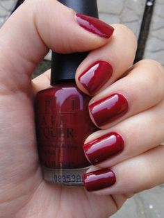 OPI Malaga Wine <3 Opi Malaga Wine, Malaga Wine, Opi Red, Nail Laquer, Wine Nails, Opi Nail Colors, Red Manicure, Red Nail Polish, Red Nail