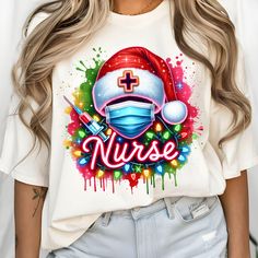 Coworker Xmas Gifts, Christmas Gifts For Nurses, Funny Nurse Shirts, Nurse Christmas, Graphic Design Tools, Nurse Shirt, Design Png, File Format, Funny Christmas