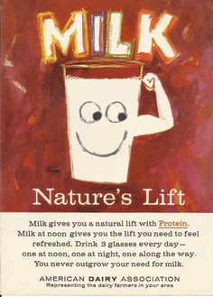 an advertisement for milk with a smiling face