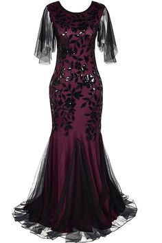 Queendancer Women Plus Size 1920s Dress Long Burgundy Flapper Dress with Sequin – queendancer Plus Size 1920s, Great Gatsby Party, 1930s Dress, 1920s Flapper Dress, Gatsby Party, 1920s Flapper, 1920s Dress, Sequins Embroidery, Great Gatsby