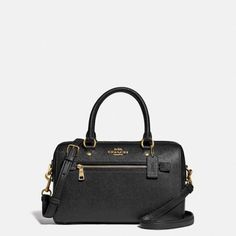 Classy Rowan Satchel In Black. Brand New! -Crossgrain Leather -Inside Zip And Multifunction Pockets -Zip Closure, Fabric Lining -Handles With 4 1/4" Drop -Outside Zip Pocket -Detachable Strap With 23" Drop For Shoulder Or Crossbody Wear -10 1/2" (L) X 6 1/4" (H) X 5 1/2" (W) Smoke And Pet Free Home. Coach Rowan Satchel, Coach Satchel, Black Satchel, Coach Outlet, Leather Satchel Bag, Satchel Tote, Satchel Purse, Coach Leather, Satchel Handbags