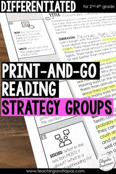 three different print and go reading strategy groups