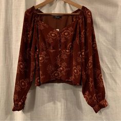 Madewell Women's Preston Puff-Sleeve Top In Letterpress Floral Nwt Size Medium Matching Top And Shorts, Madewell Shirts, Red And Black Flannel, White Peplum, Wrap Crop Tops, Tie Dye Cotton, Front Tie Shirt, Pinterest Closet, Grey Pullover