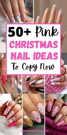 Get ready to sleigh the holiday season with these 50+ cute and classy pink Christmas nail designs! From elegant snowflakes to cute reindeer, there's a style for every festive occasion. Whether you're attending an office party or cozying up by the fire in winter, these delightful nail art ideas will add a touch of magic to your look. | simple Christmas nails | nails Christmas | Christmas nails short | pink and white Christmas nails | pink and red Christmas nails | glitter Christmas nails Korean Holiday Nails Hot Pink, New Years Nail Designs Pink, Hot Pink Nails Christmas, Pink Red And White Christmas Nails, Christmas Pink Nails Acrylic, Pink Sparkly Christmas Nails, Pink Christmas Nail Designs Acrylic, 2023 Christmas Nail Trends, Pink Festive Nails